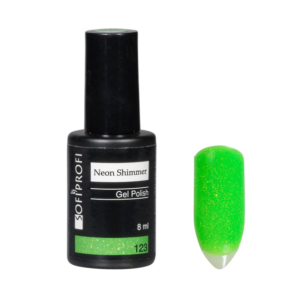 Гель-лак неоновый с шиммером Тон 123 Sofiprofi Neon Shimmer, 8 мл